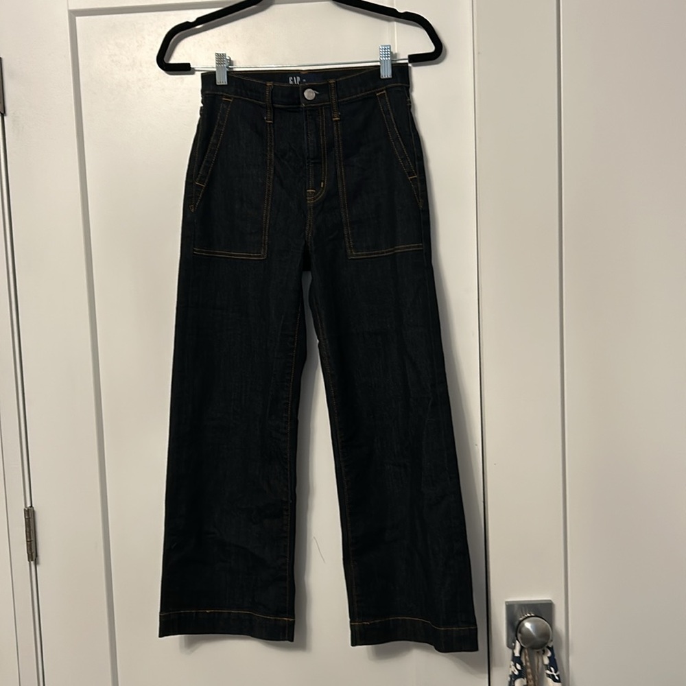 Gap wide leg jeans carpenter size 25 cropped